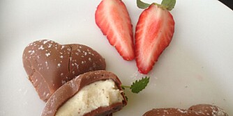 SUKKERFRI SJOKOLADE: Hvit sjokolade med melkesjokoladetrekk utenpå. FOTO: Linda Stuhaug