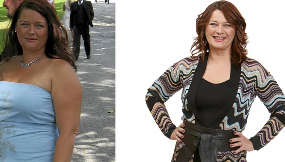 FØR OG ETTER: Mina før og etter hun mistet 35 kilo.