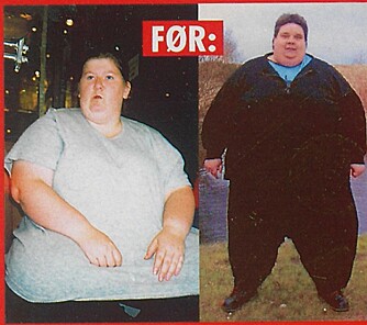 FØR: I 2002 veide Niels (t.h) 297 kilo og Hilde 140 kilo. FØR: I 2002 veide Niels (t.h) 297 kilo og Hilde 140 kilo.