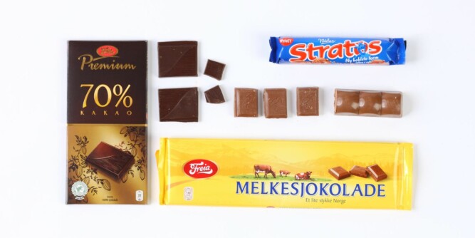 FETT: Sjokolade er manges favoritt, men tre ruter melkesjokolade er alt du kan spise om du vil holde deg til 150 kalorier. FETT: Sjokolade er manges favoritt, men tre ruter melkesjokolade er alt du kan spise om du vil holde deg til 150 kalorier.