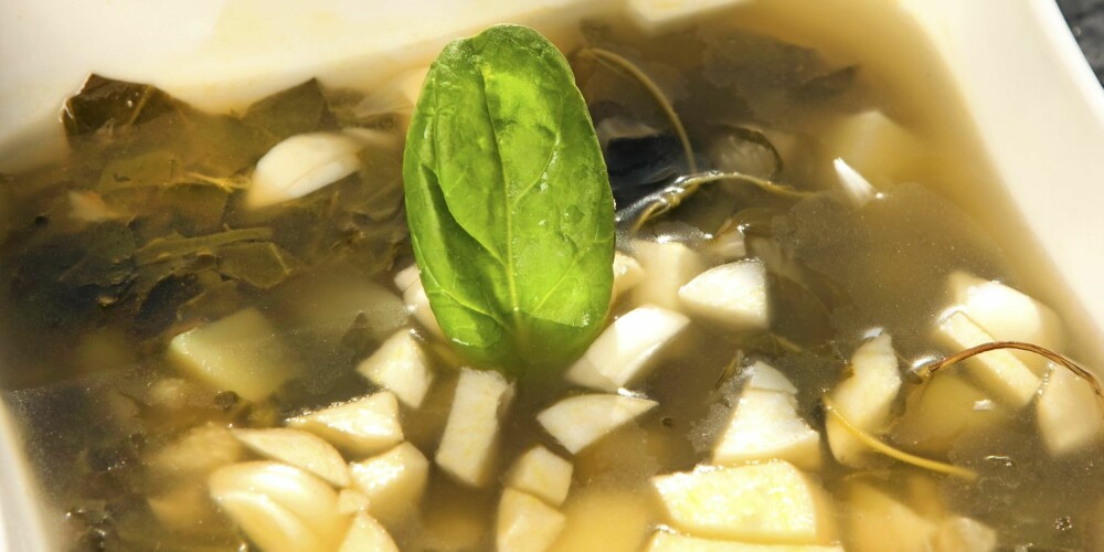 HVITLØK OG SPINAT: Denne deilige suppen er proppfull av antioksidanter og mineraler — og smaker i tillegg himmelsk!