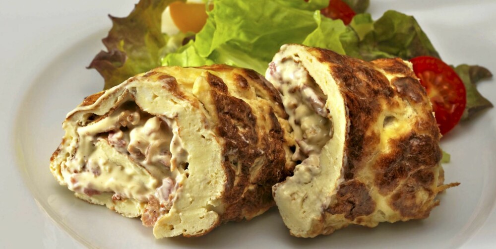 FROKOST: Lavkarbo omelettrull med baconrøre. God både lunken og kald, og passer til et hvilket som helst måltid. FROKOST: Lavkarbo omelettrull med baconrøre. God både lunken og kald, og passer til et hvilket som helst måltid.