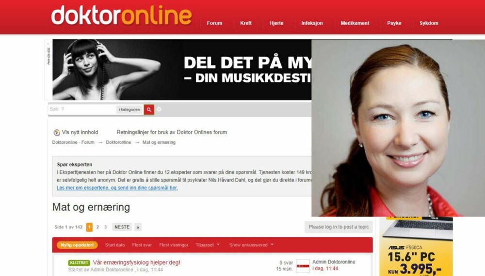 DOKTOR ONLINE: Randi Vassbotn Norheim er ny ernæringsfysiolog på Doktor Online, og svarer i forumet for mat og ernæring.