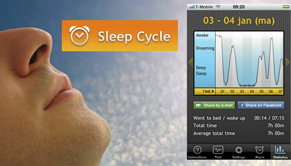 TEST AV SLEEP CYCLE: Bio-alarm clock kaller utviklerne det som er blitt den mest populære Iphone-applikasjonen i Norge og mange andre land.