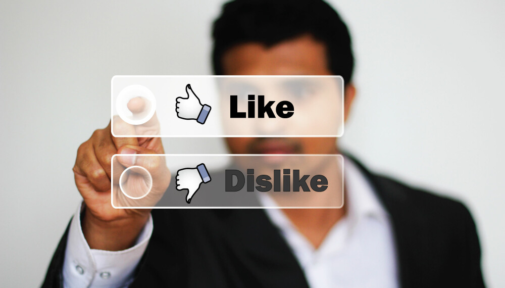 LIKE ELLER DISLIKE: Sosiale medier genspeiler den virkelige verden. Noe liker du og noe misliker du. 
Illustrasjonsfoto: Colourbox