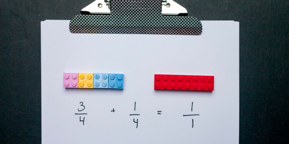 LEGO-HJELP: Det er mye lettere for barna å forstå brøkregning hvis du bruker Lego som hjelpemiddel.