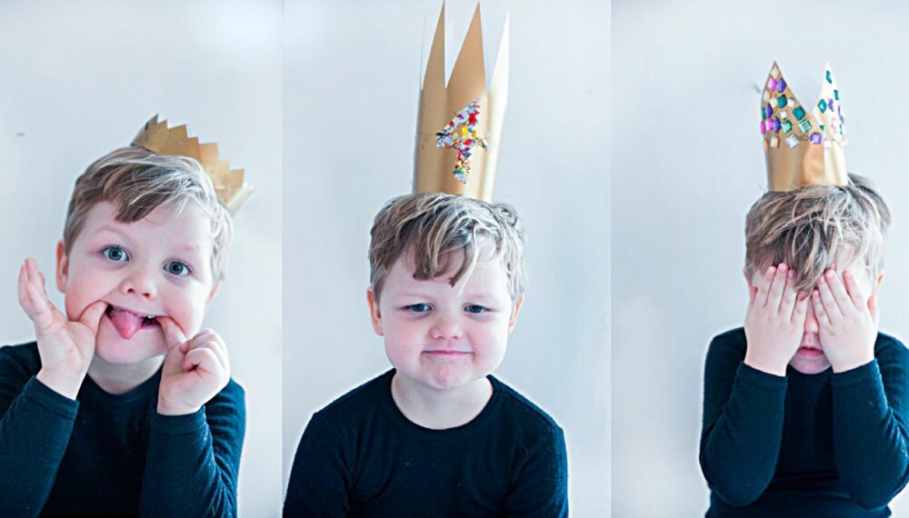 LAGE BURSDAGSKRONE: Barna føler seg ekstra flotte med hjemmelaget krone på hodet. FOTO: Per Olav Sølvberg