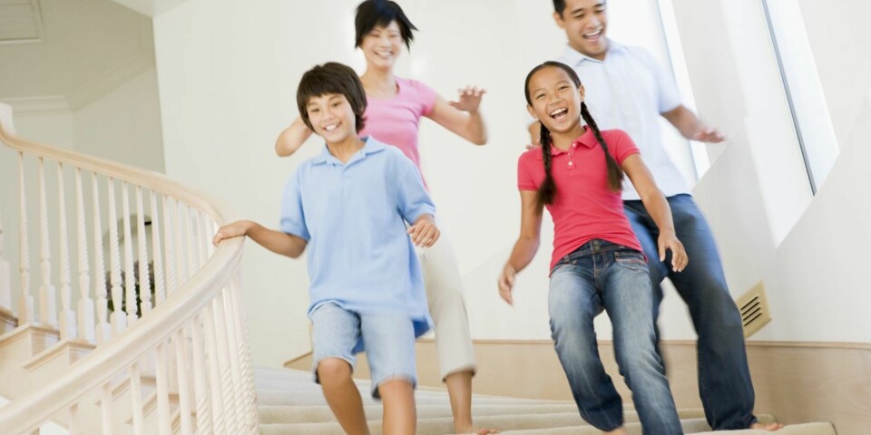 TRAPPETRIM: Trappen gir muligheter for trim for hele familien, men løp forsiktig.