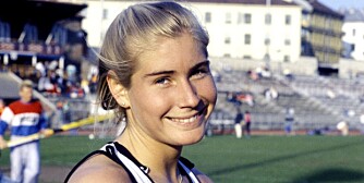 UNG OG LOVENDE: Spydkaster Trine Solberg Hattestad på Bislet stadion i Oslo en maidag i 1986.