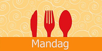 MANDAGSMENY: Blåbærsmoothie, pastasalat med spekeskinke og burritos.