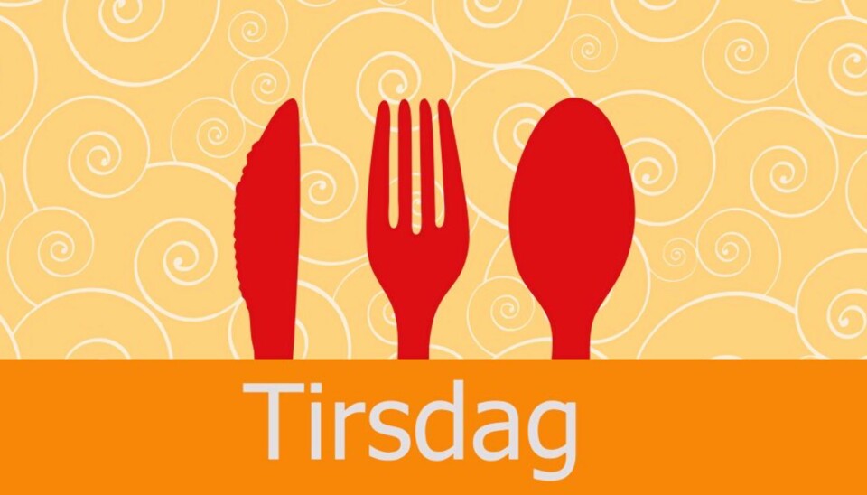 TIRSDAGSMENY: Havregrynsgrøt, cibatatta med kyllingsalat og ovnsbakt sei.