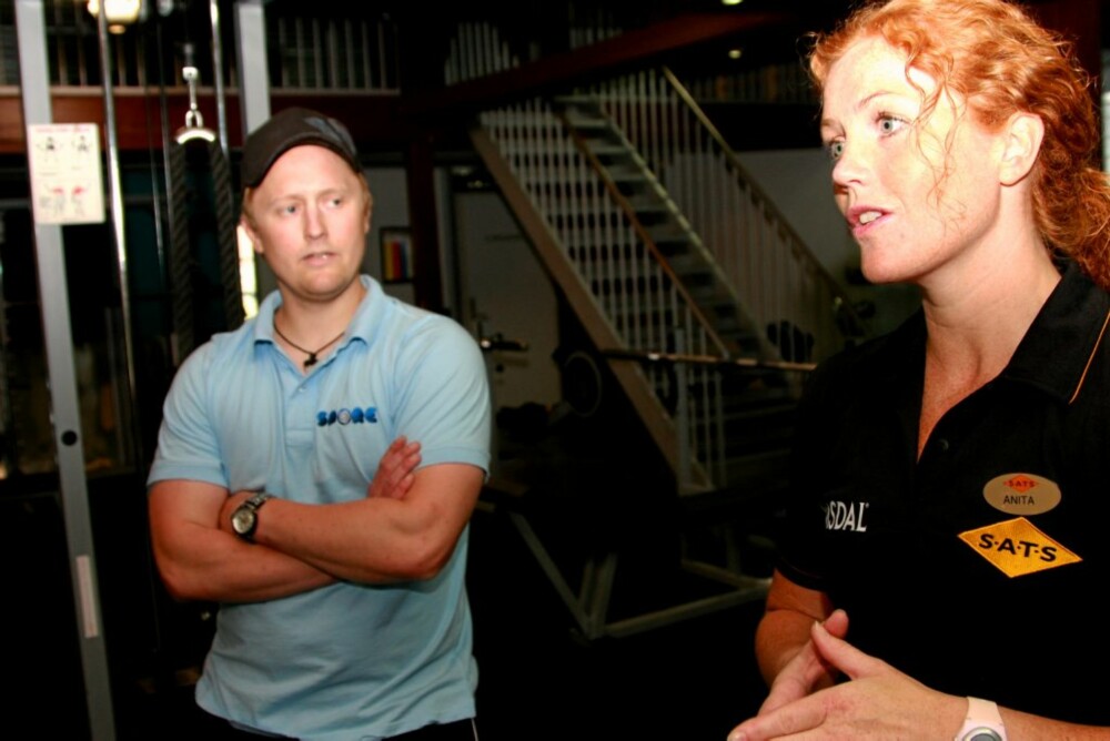 HARDKJØR: Anders Gulbrandsen tror at personlig trener Anita Bøgh kommer til å kjøre ham hardt på trening fremover etter at han har tatt livsstilsanalysen. - Jeg tror han fortsatt kan ta seg ut enda litt til, sier Anita.