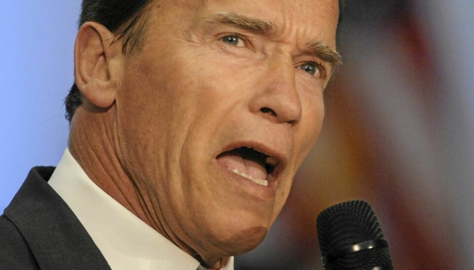 GED AOUD! Arnold Schwartzenegger er kanskje ikke kjent for å være den store taleren, men han kan ta igjen når det trengs.