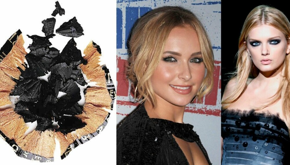 SEXY SMOKY EYES: Hayden Panettiere har god grunn til å smile med denne lekre looken. Modellen fra Roberto Cavallis vårvisning er mer alvorlig, dog veldig sexy. SEXY SMOKY EYES: Hayden Panettiere har god grunn til å smile med denne lekre looken. Modellen fra Roberto Cavallis vårvisning er mer alvorlig, dog veldig sexy.