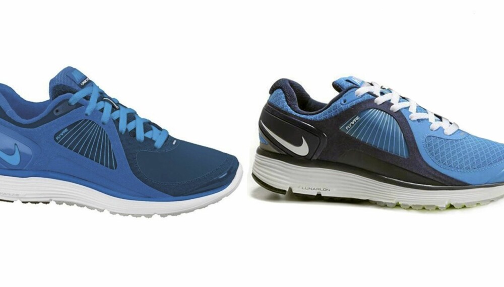 FALSK ELLER EKTE? Skoen til venstre er en ekte Nike Lunareclipse+ damesko fra Löplabbet, kr. 1500. Den til høyre er en uekte Nike Lunar Eclipse sko, kr. 440 fra Nikeworks.com. Vær oppmerksom på at Nike også selger en modell som er helt lik kopivaren til høyre.