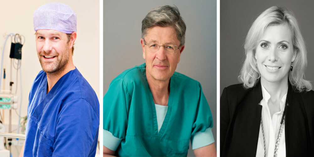 KILDER: Eystein J. Hauge, medisinsk direktør og spesialist i plastikkirurgi ved Teres Medical Group AS, Halfdan Vier Simensen, kirurg ved Aviva Helse AS og Mona Hellund, styreformann i Aviva Helse AS. FOTO: Privat KILDER: Eystein J. Hauge, medisinsk direktør og spesialist i plastikkirurgi ved Teres Medical Group AS, Halfdan Vier Simensen, kirurg ved Aviva Helse AS og Mona Hellund, styreformann i Aviva Helse AS. FOTO: Privat