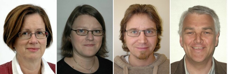 FORSKET PÅ E-TERAPI: Psykologene Kjersti Arefjord, Marianne Skogbrott Birkeland, Terje Jøraas og Tormod Rimehaug har forsket på e-terapi og er også forfattere bak to artikler om emnet i Tidsskrift for Norsk Psykologiforening.