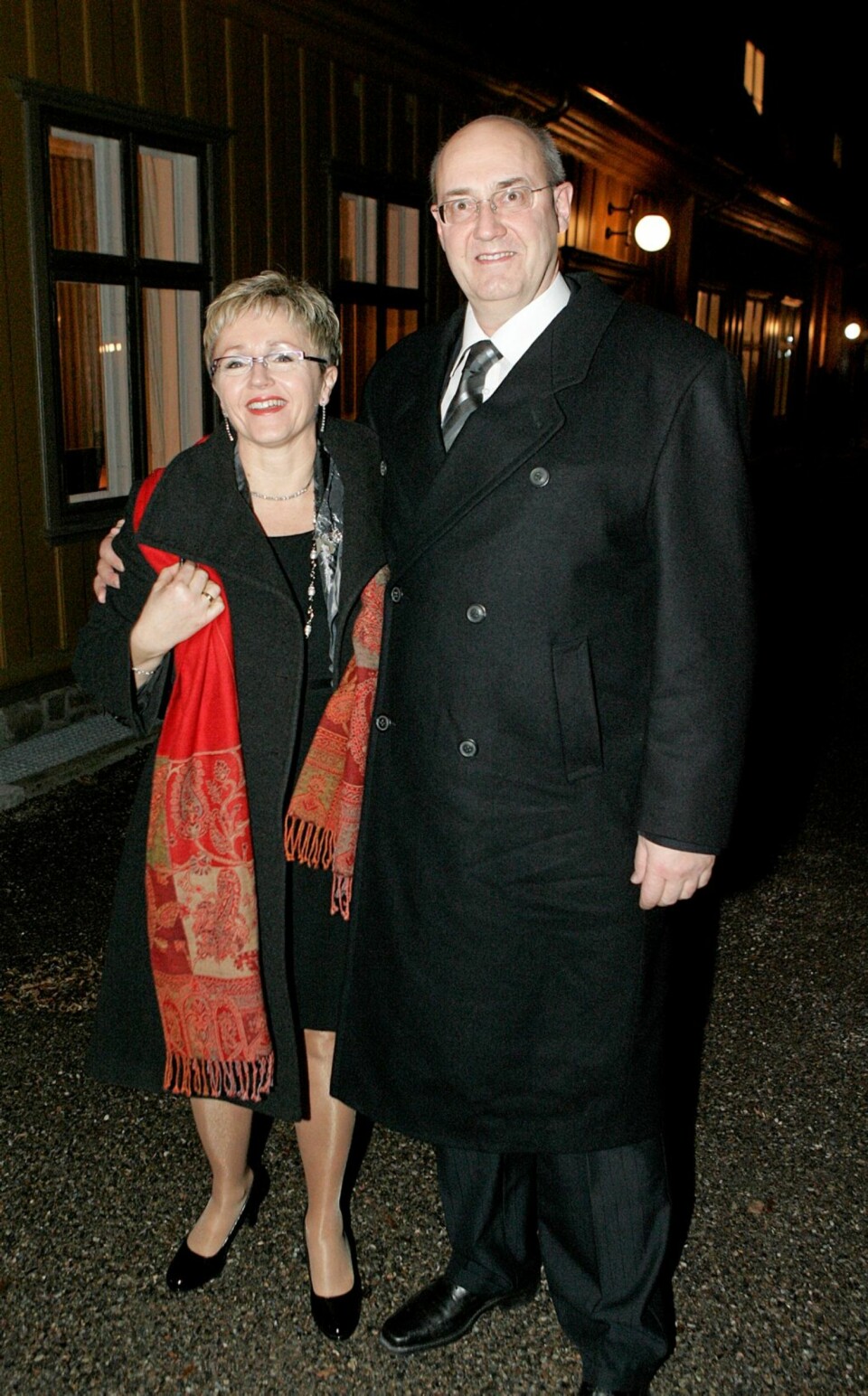 NY MANN: Liv Signe sammen med mannen Lars Petter Nesse på Regjeringens nyttårsmiddag på Tøyen Hovedgård i Oslo.