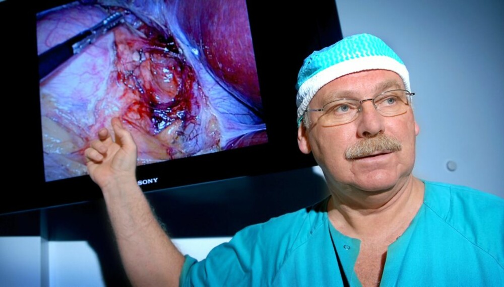 REALITY-TV: Slik kan det se ut på monitorene når et kamera føres inn i bukhulen under kirurgi.