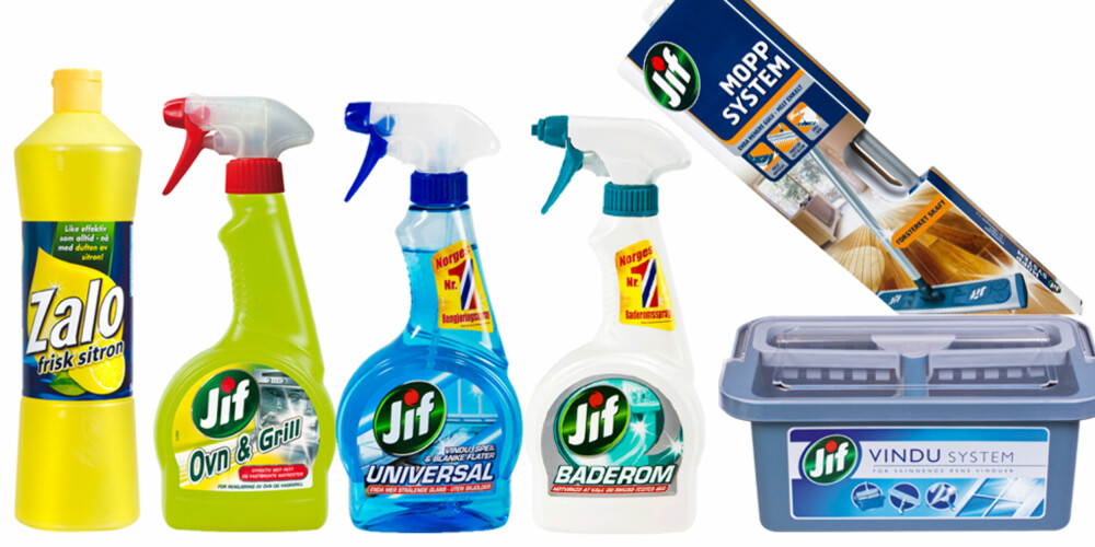 JIF: En rengjøringspakke med produkter fra Jif til en verdi av kroner 2500 kan bli din! Premien er levert av Lilleborg.