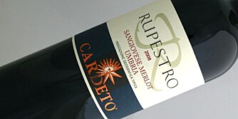 FRA UMBRIA: Cardeto Rupestro Sangiovese Merlot kommer fra Umbria, naboregionen til Toscana.