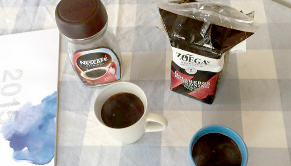 MER KOFFEIN I DEN ENE: Den ene koppen har en god del mer koffein i seg, enn den andre. Hvilken tror du har mest?