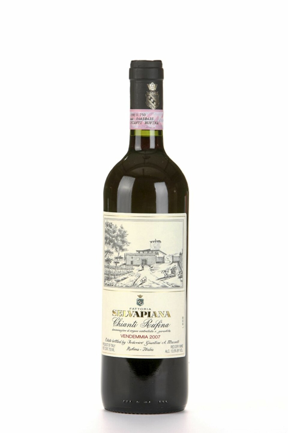 TIL RIBBE: Selvapiana Chianti Rufina 2007 er en av de tre rødvinene vi anbefaler til svineribben i julen.