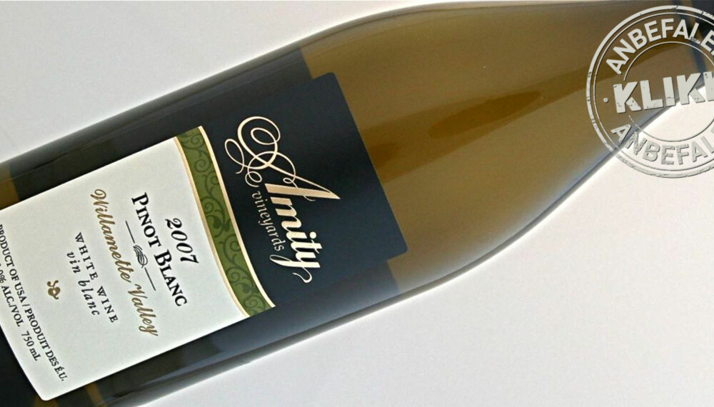 Amity Pinot Blanc kommer fra vindistriktet Willamette Valley i Oregon.