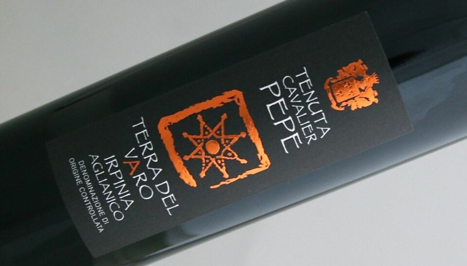 AGLIANICO: Cavalier Pepe Terra del Varo Aglianico Irpinia er laget på 85 % aglianico og 15 % merlot.