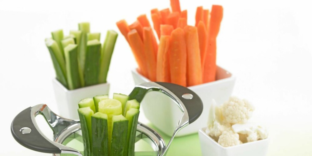 ROTFRUKTER: Grønnsakssnacks gulrot agurk blomkål.