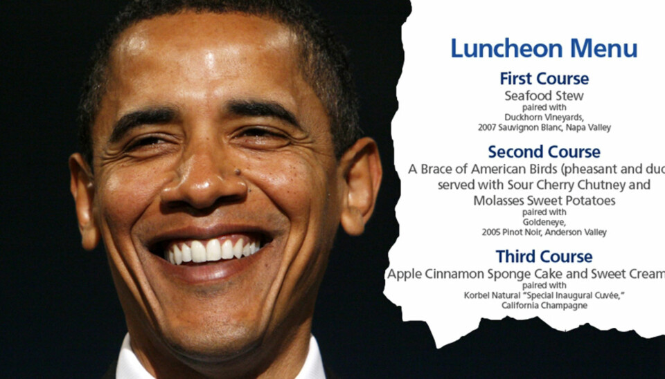 SPIS SOM OBAMA: Vi viser vei til oppskriftene på den staselige lunsjen i dag.
