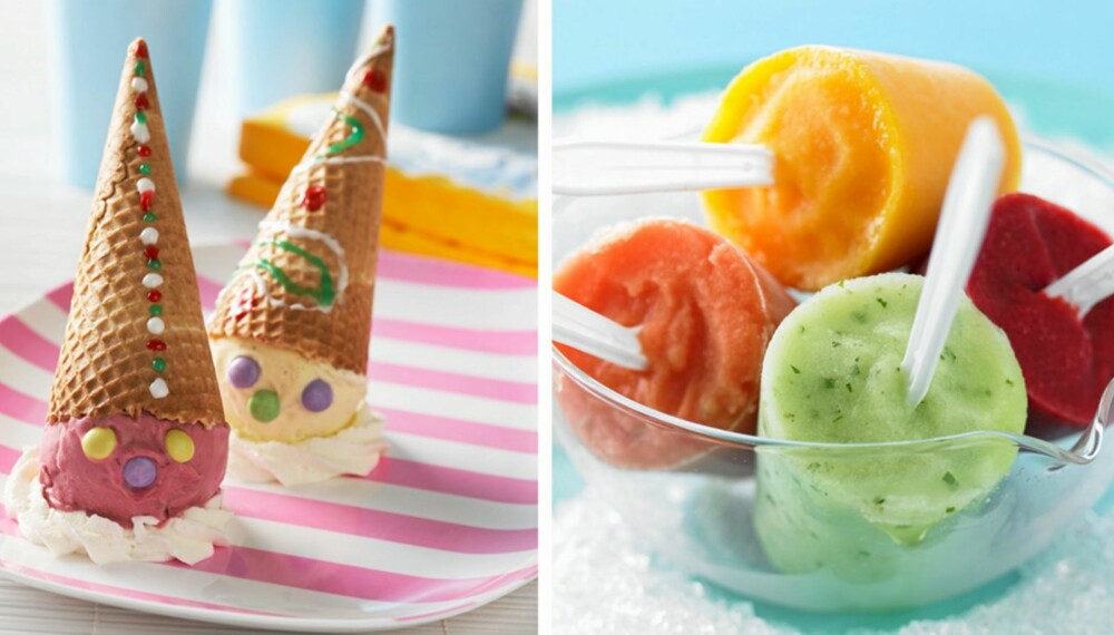 TA DET KULI: Iskremklovner med Nonstop og marengs - eller fruktis av mango, grønn melon, bringebær og jordbær?