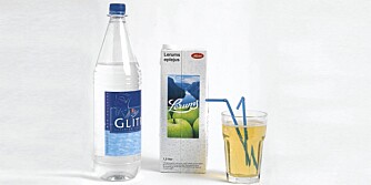BRA MIKS: Kullsyrevann og eplejuice. BRA MIKS: Kullsyrevann og eplejuice.