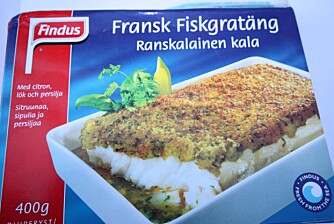 FISKEMIDDAG: Testvinner Findus Fransk fiskegrateng.