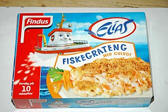 FISKEMIDDAG: Testtaper Findus Elias fiskegrateng.
