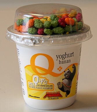 TESTENS TAPER: Q-yoghurt med banan inneholder 16,8 gram sukker per 100 gram yoghurt.