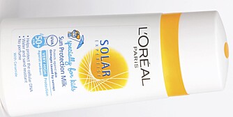 VERSTING 1: Solkremen Solar Expertise Kids Sun Protection Milk. Alle de såkalte verstingene i testen kommer fra L'Oréal.