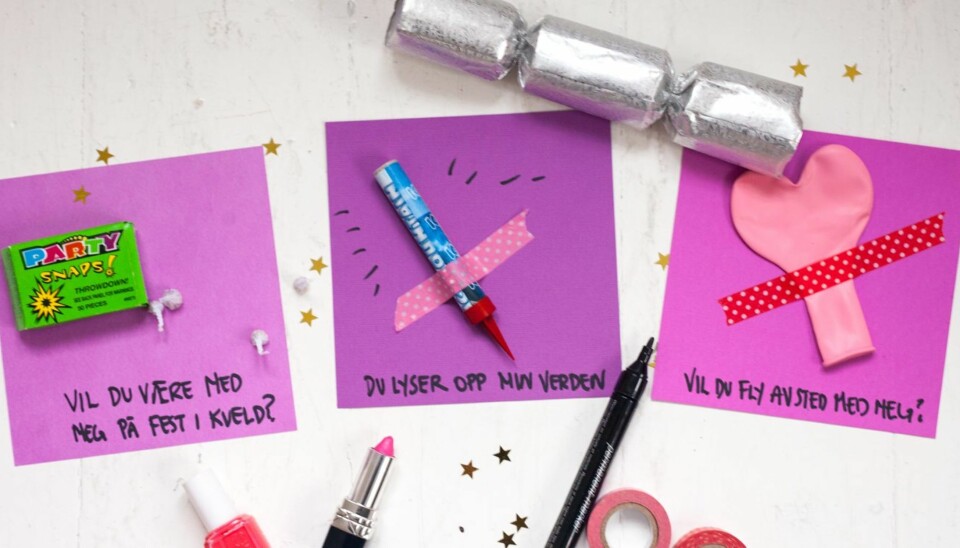 LAG VALENTINKORT MED BARNA: Det skal ikke så mye til før kortet blir både personlig og romantisk.