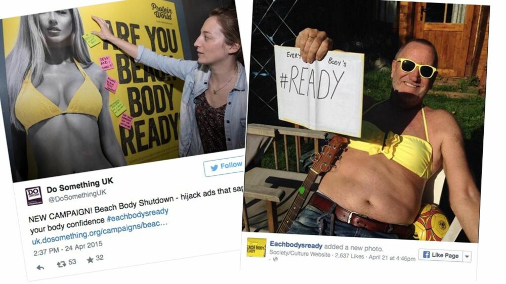 #EVERYBODYSREADY: Slik viser Twitter-brukere hva de synes om beskjeden plakaten har. FOTO: Twitter/Twitpic/Faksimile