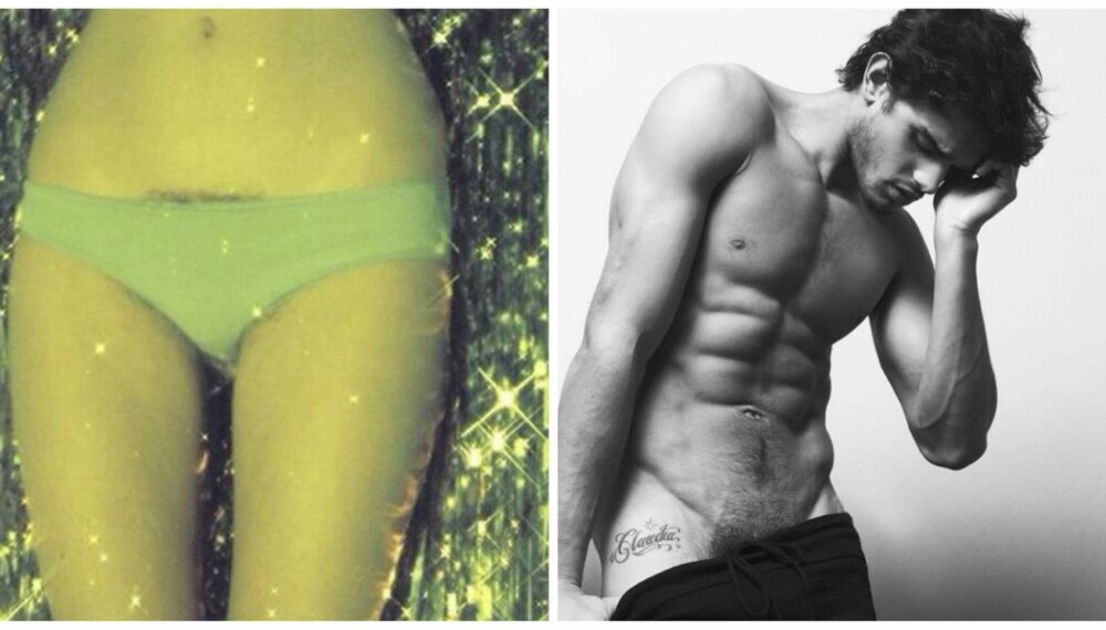 ULIK PRAKSIS: Petra Collins' Instagram-konto ble sperret da hun la ut bildet til venstre. De som legger ut bilder av menn hvor kjønnshår vises opplever ikke det samme.