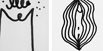 PÅ INSTAGRAM: Studievenninnene Astrid Holm, Beatrice Blom og Linnéa Gardefjord oppfordrer til å tegne det kvinnelige kjønnet på dovegger, ta bilde av det og laste det opp på Instagram.