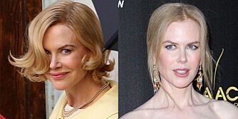 RIKTIG OG GALT: På bildet til venstre har Nicole Kidman rett sminke til våren.