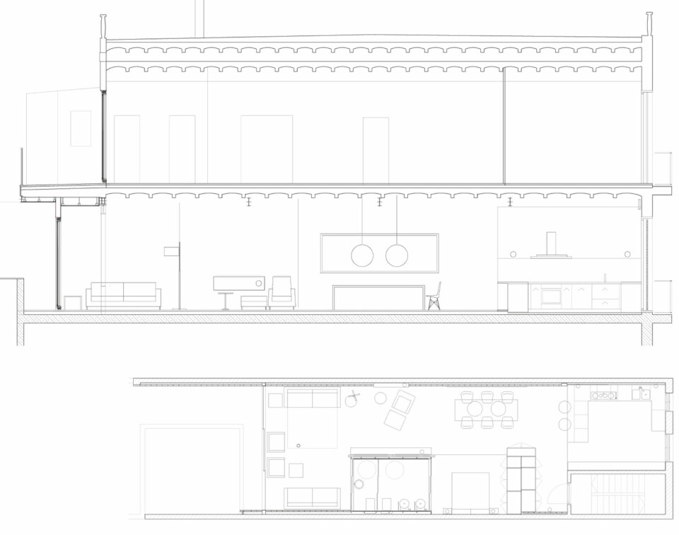 PLANTEGNING: Den lange og smale leiligheten har fått en annerledes, men funksjonell løsning.