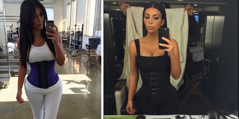 TIMEGLASS: Kim Kardashian West er ikke blyg når det gjelder å vise frem resulatet av korsett-bruken. FOTO: Instagram