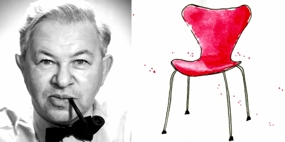 KONGE PÅ HAUGEN: Eller av stolen. Arne Jacobsen er kjent verden over for blant annet sine stoler.