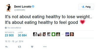 KLAR BESKJED: Demi Lovato har flere ganger tatt til orde for et sunt selvbilde.
