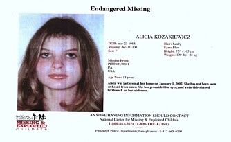 KIDNAPPET: Alicia Kozakiewicz forsvant fra familiens hus første nyttårsdag og ble reddet på ettermiddagen 4. januar. KIDNAPPET: Alicia Kozakiewicz forsvant fra familiens hus første nyttårsdag og ble reddet på ettermiddagen 4. januar.