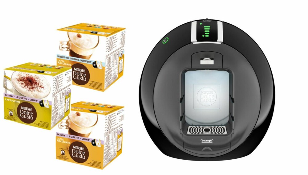 PREMIEN: En vinner mottar Dolce Gusto kaffemaskin med tilhørende kaffekapsler.