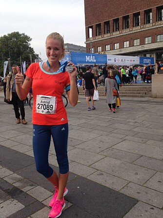 OSLO MARATON: Gjennom treningen klarte Astrid sakte å komme tilbake til livet igjen. Nå, tre år senere, har hun nylig fullført HalvBirken.