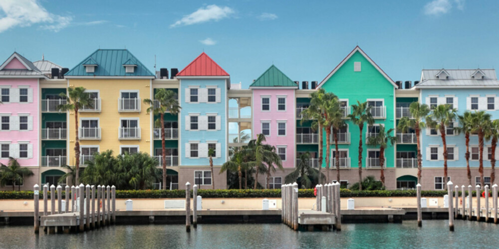 BAHAMAS: De fargerike husene er et av de mest kjente kjennetegnene på Bahamas.